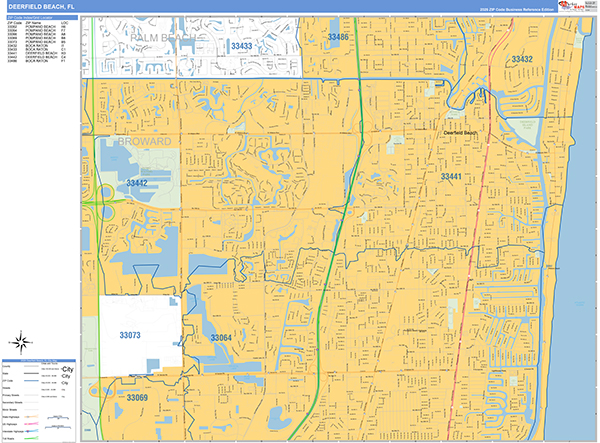 Deerfield Beach Wall Map